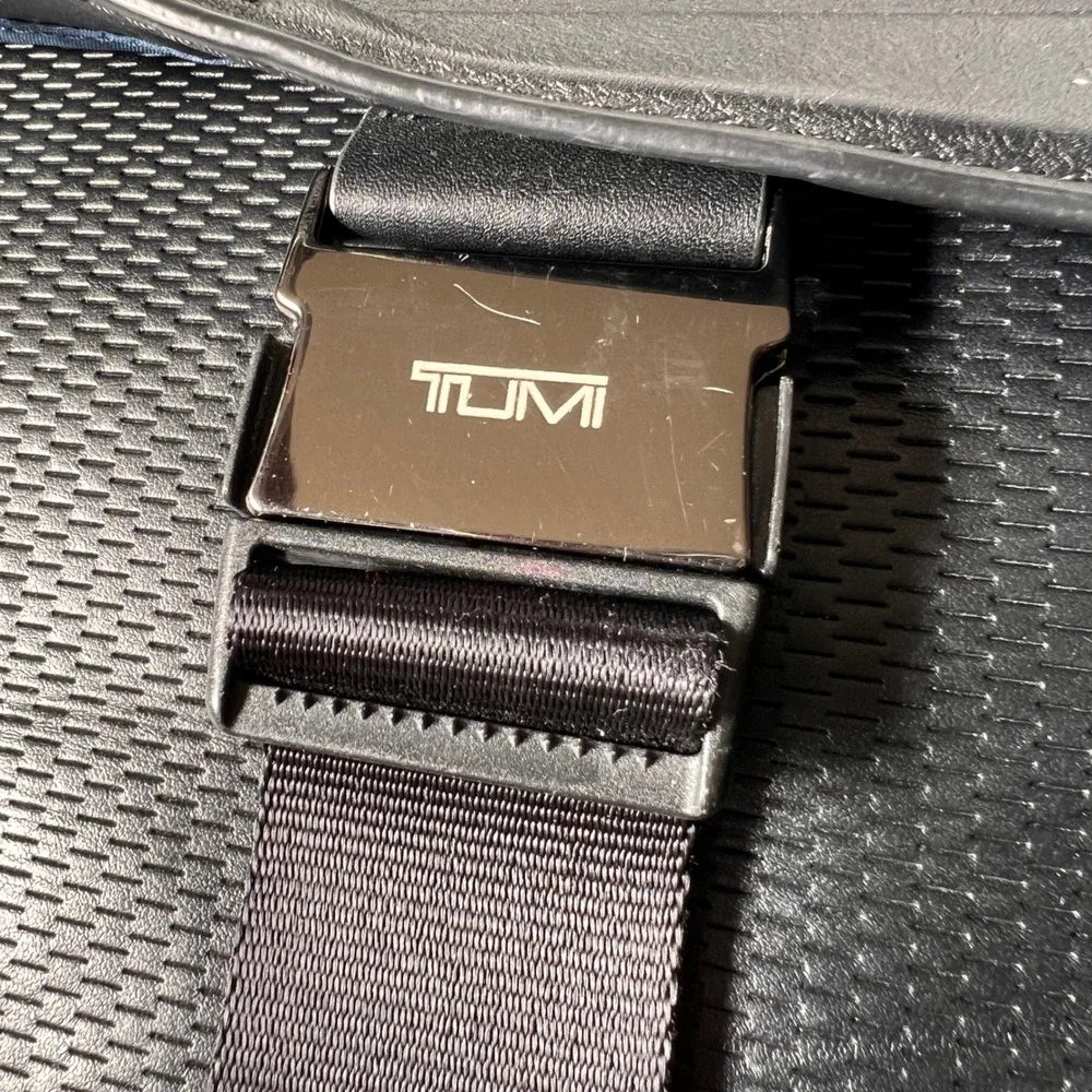 Tumi Morley Backpack Carbon Fiber Black Leather Buckle Laptop Travel Bag